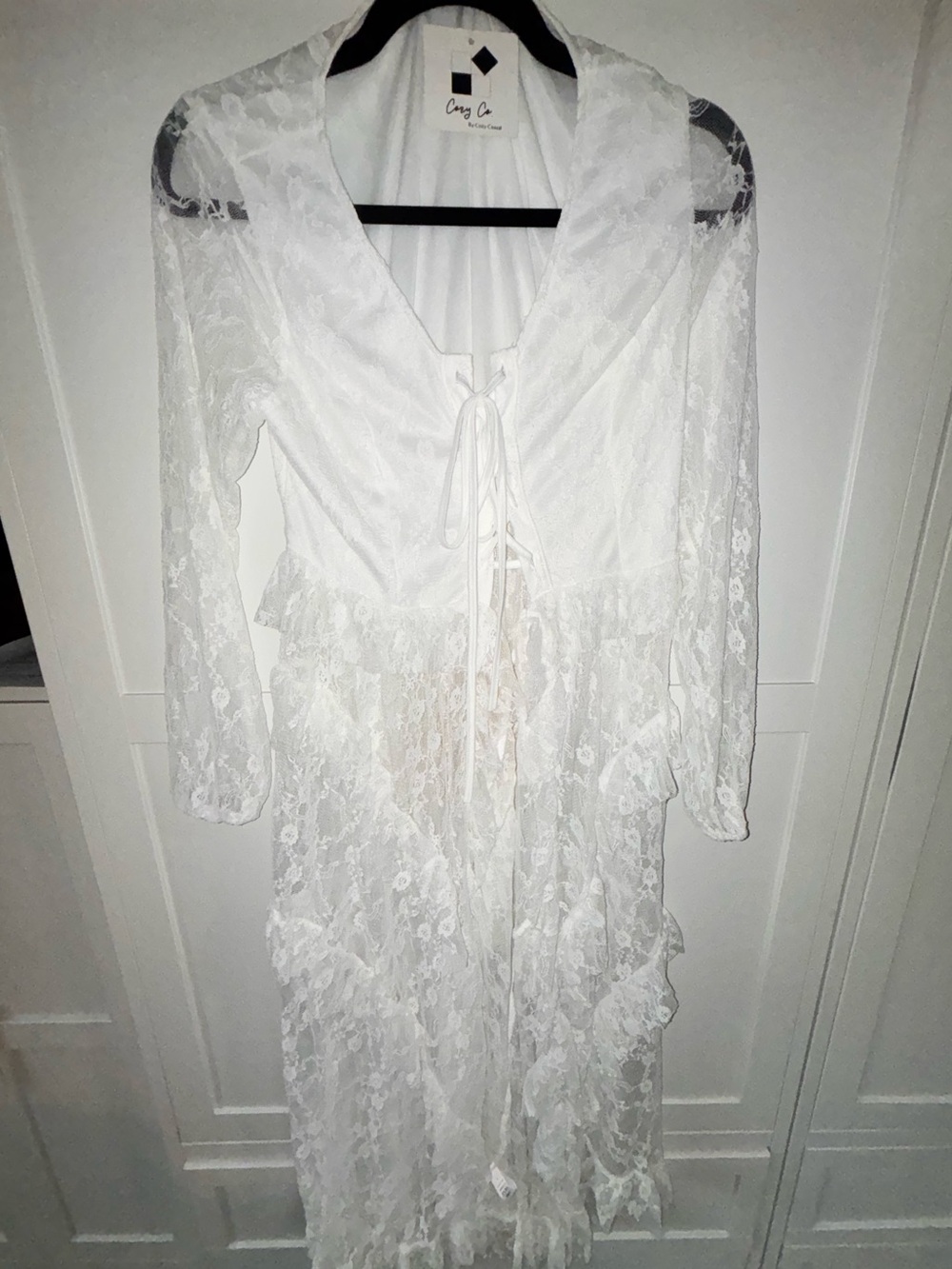 Lace Layered Open Front Duster/Dress